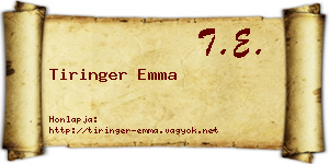 Tiringer Emma névjegykártya